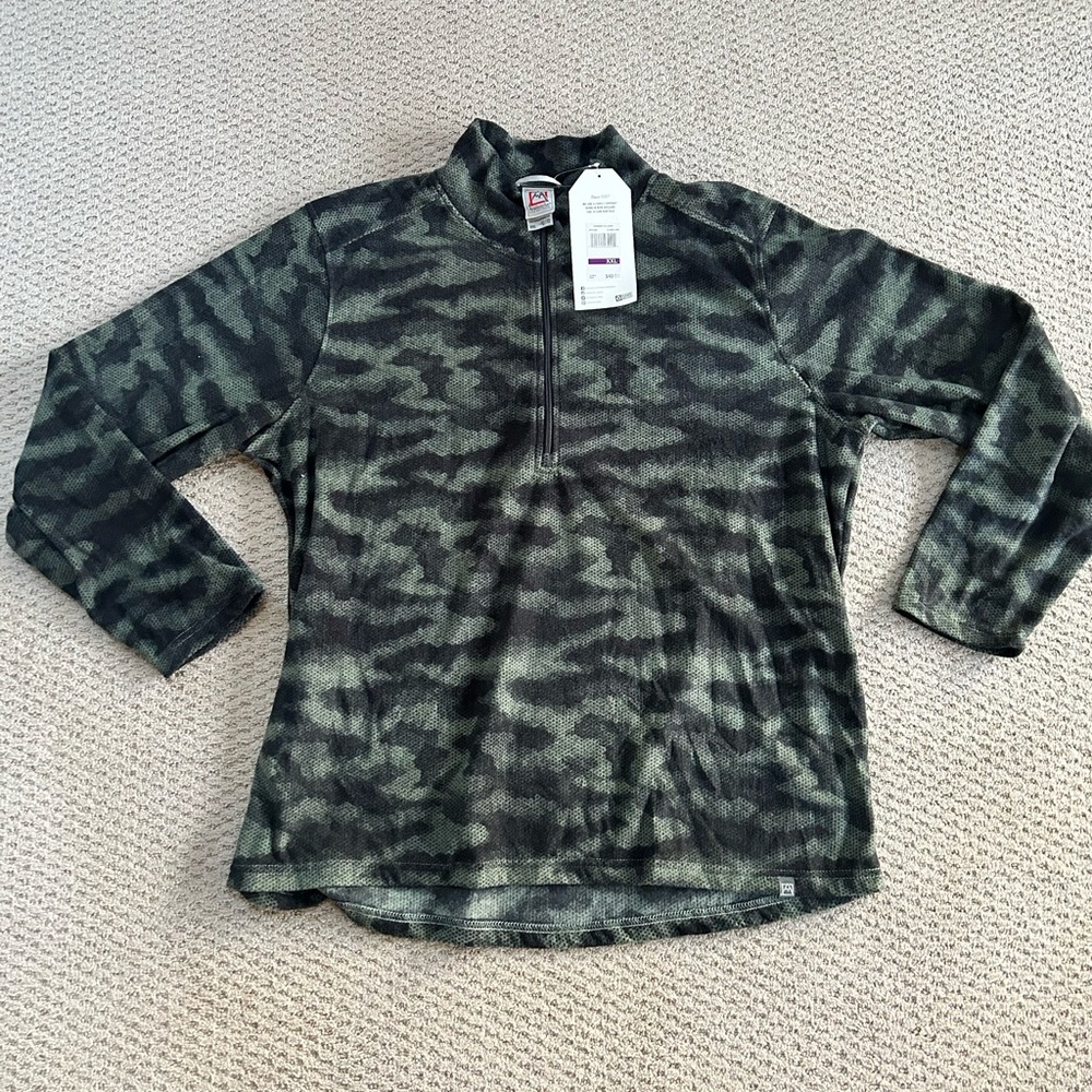 Avalanche Men's Black/Green Camouflage Half Zip Pullover Size XX-Large